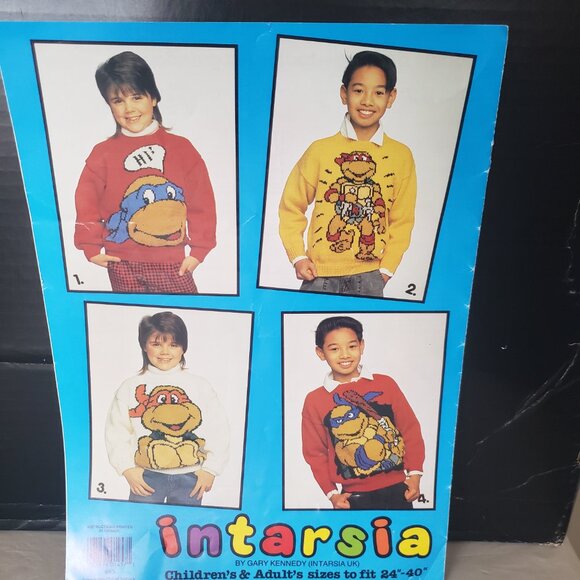 Cartoon Flintstones TMNT and Dinosaur Themed Knitting Magazines Leaflet VTG - Picture 6 of 16